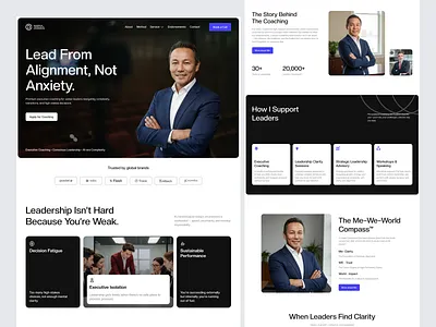 Executive Coaching Website Design business coach calm design coach website coaching website design executive coach leadership branding personal brand ui design uiux design user interface ux design ux research web design