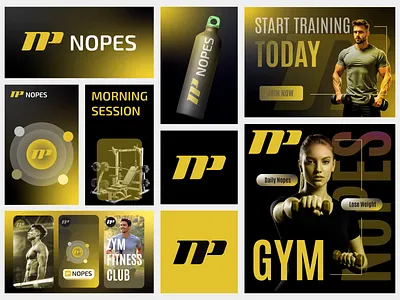Nopes Zym, Fitness logo animation bodybuilding brand identity branding custom logo exercise fitness gymlife health motion graphics motivation power rebrand startup strength training ui ux