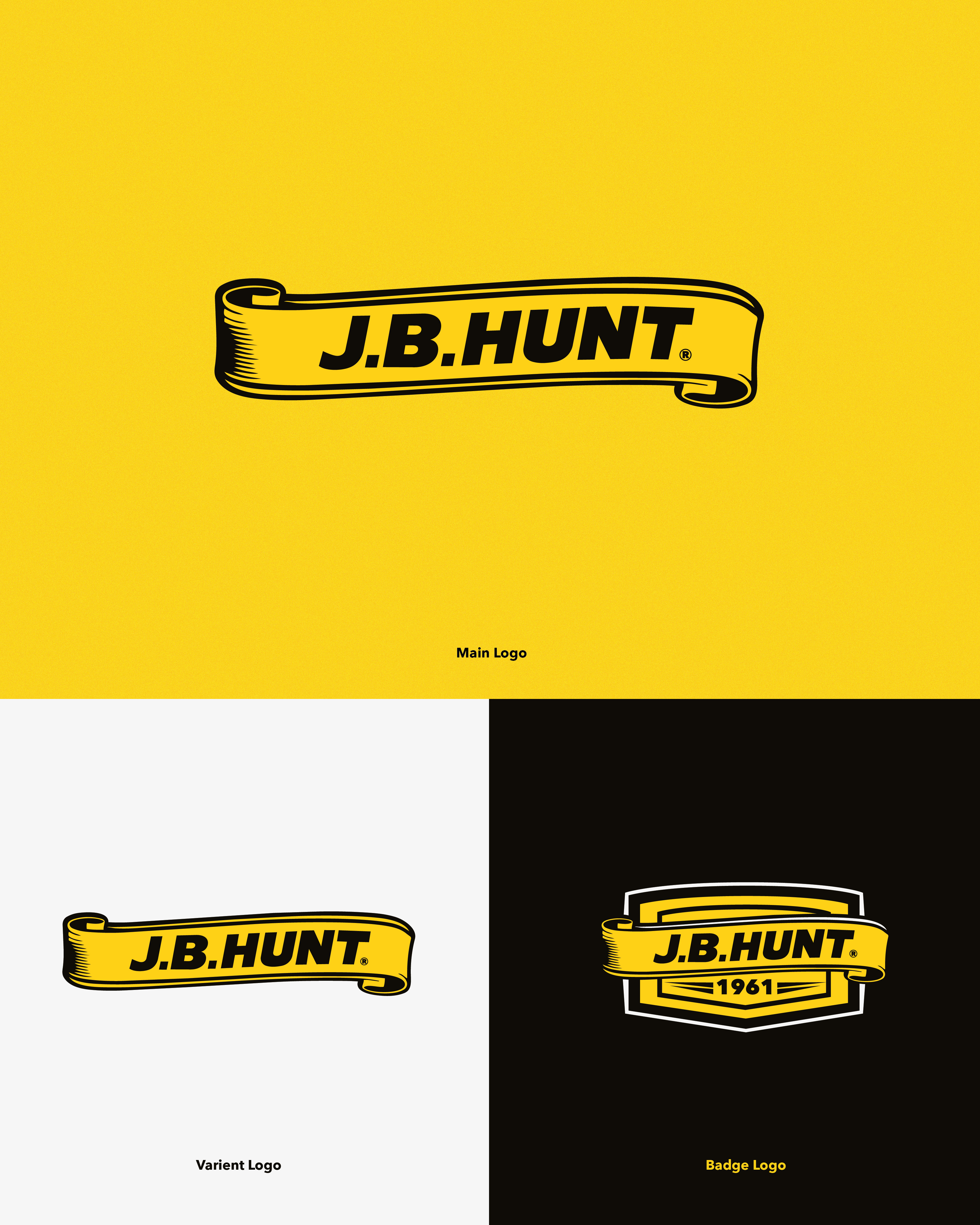 Logo Re-Design - JB Hunt Transportation Services 3d animation app branding design graphic design icon illustration illustrator logistics logo motion graphics photoshop presentation shipping container transportation typography ui ux vector