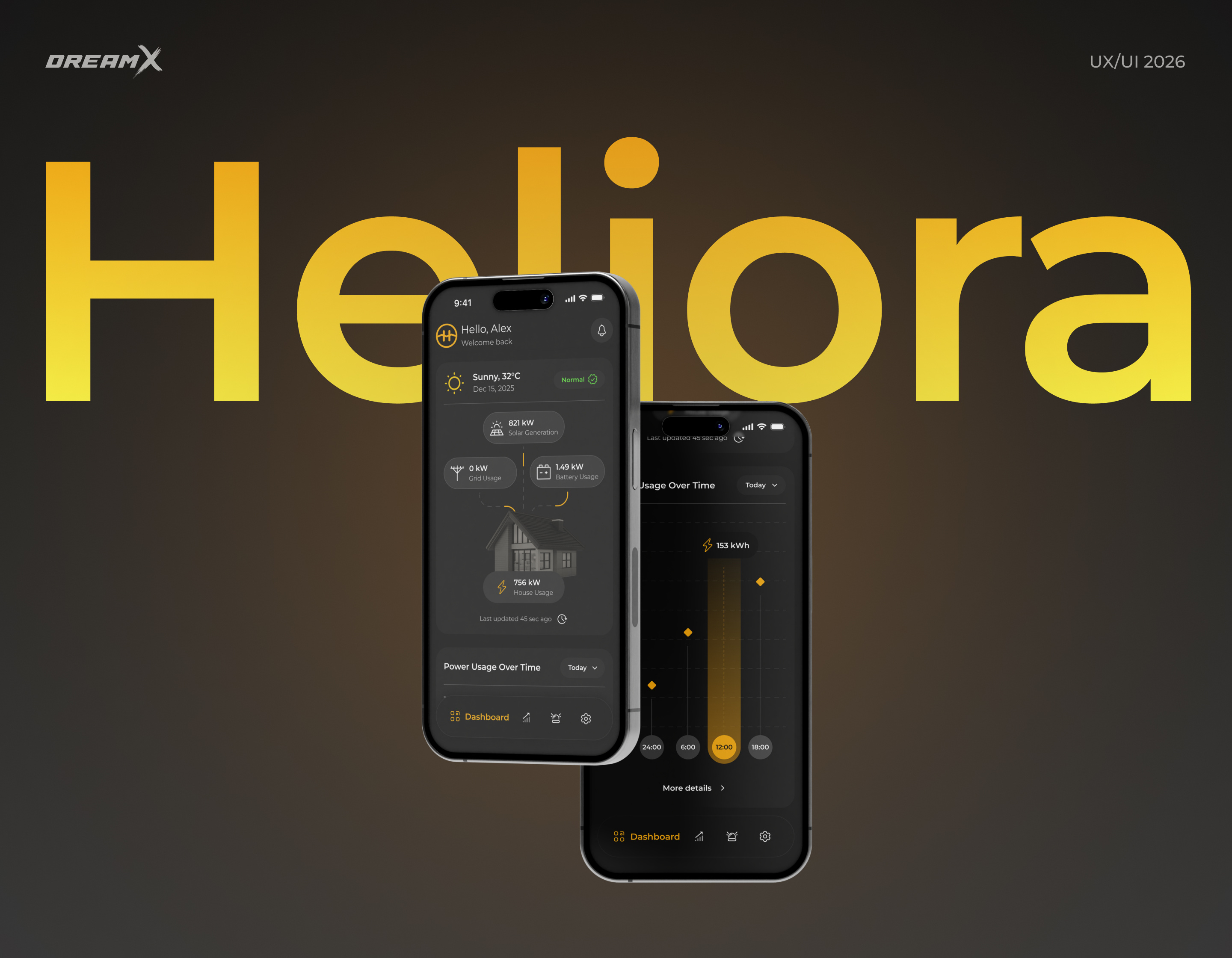 Smart Energy Management App (IoT) — Heliora dark mood ui dashboard ui energy management hybrid power system iot iot app iot solutions real time system smart app smart home app solar energy solutions