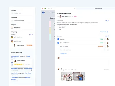 Workspace — Task checkbox design management project tag task ui user ux web