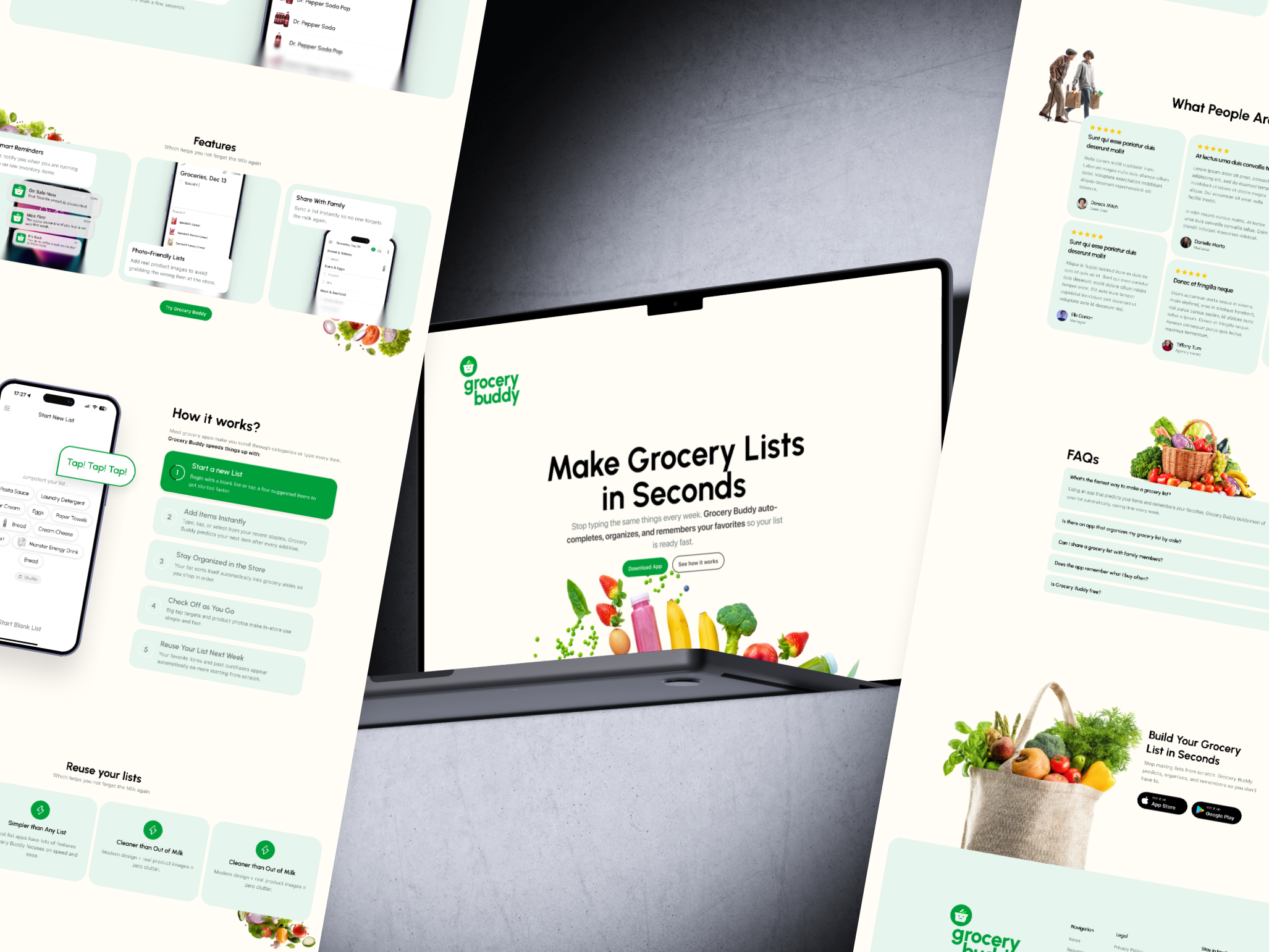 Grocery Buddy Website presentation ui