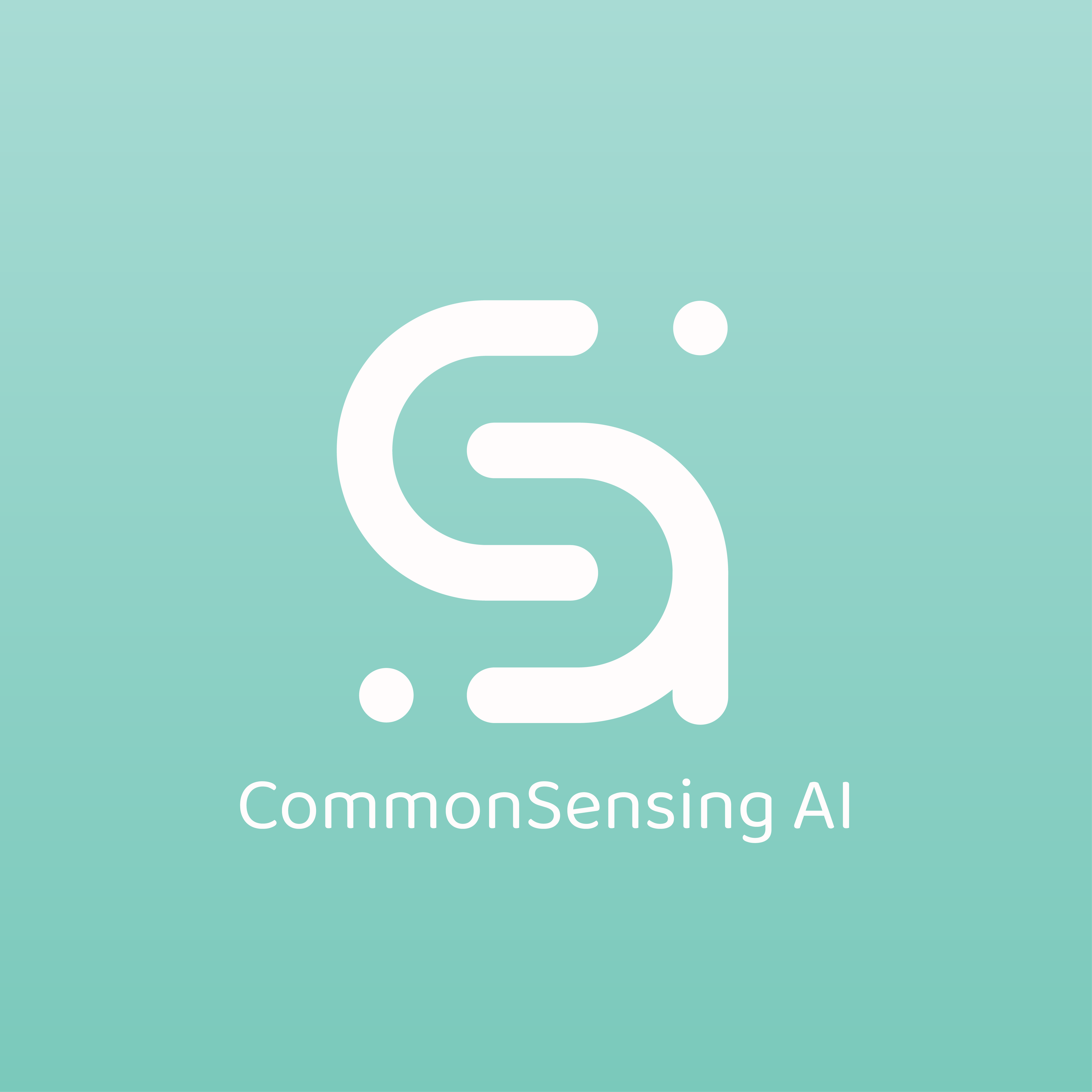 commonsensing ai logo clean clever graphic design logo modern negative space typography