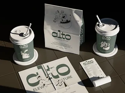 ALTO COFFEE — Coffee Branding & Packaging Design badge logo brand design brand designer brand identity branding coffee brand coffee branding coffee logo coffee packaging coffee shop branding graphic design identity logo design logotype minimal branding modern branding packaging design packaging mockup pouch mockup roastery