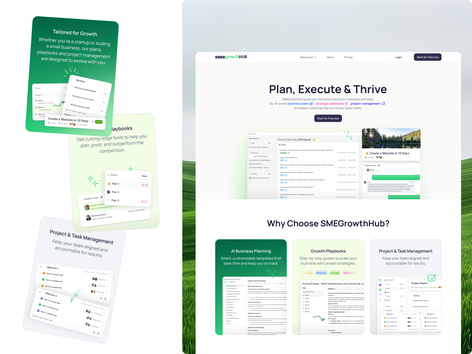 Example of AI Project Management Website Design