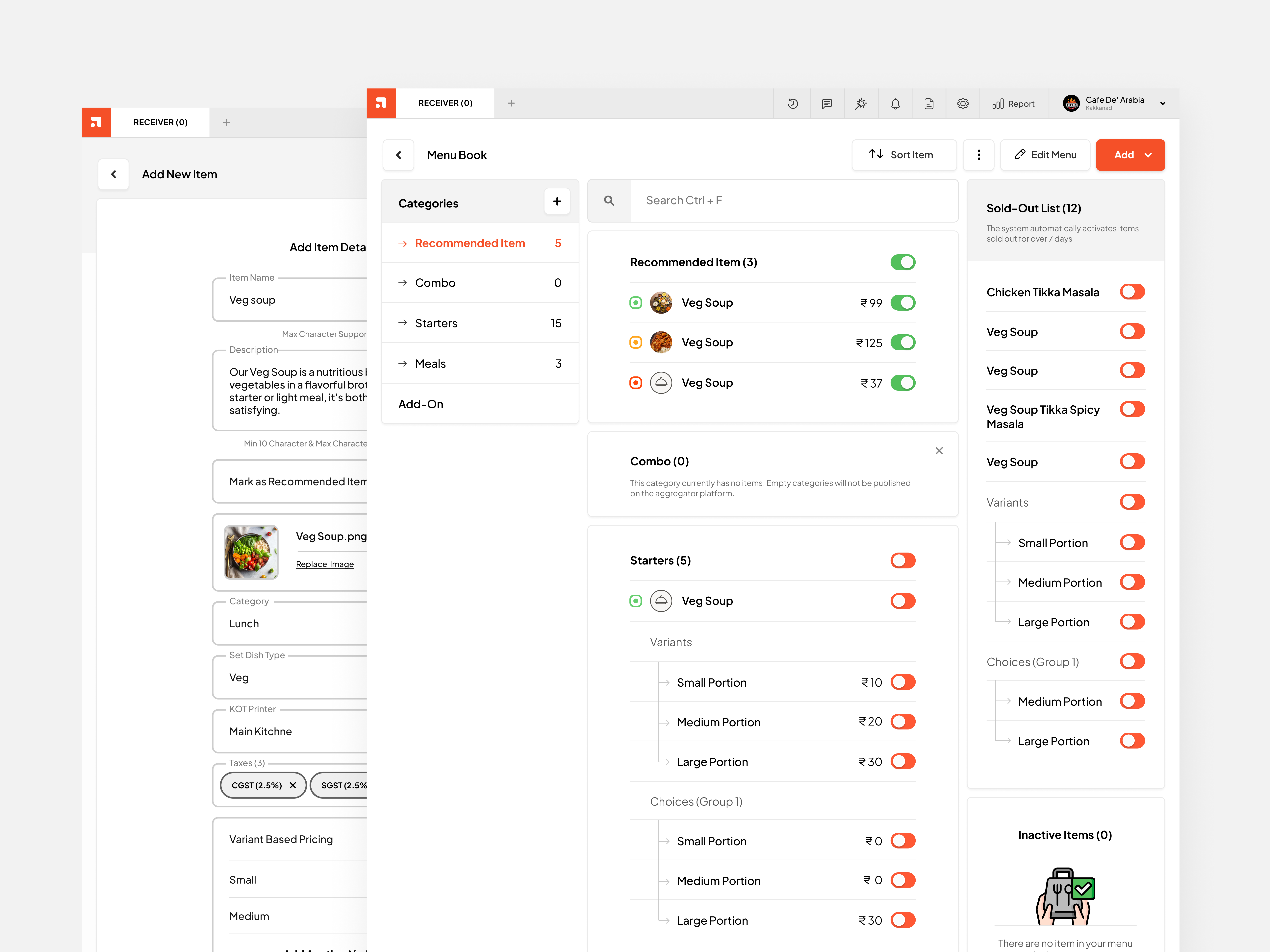 Foaps app design menu restaurant ui uiux ux web application