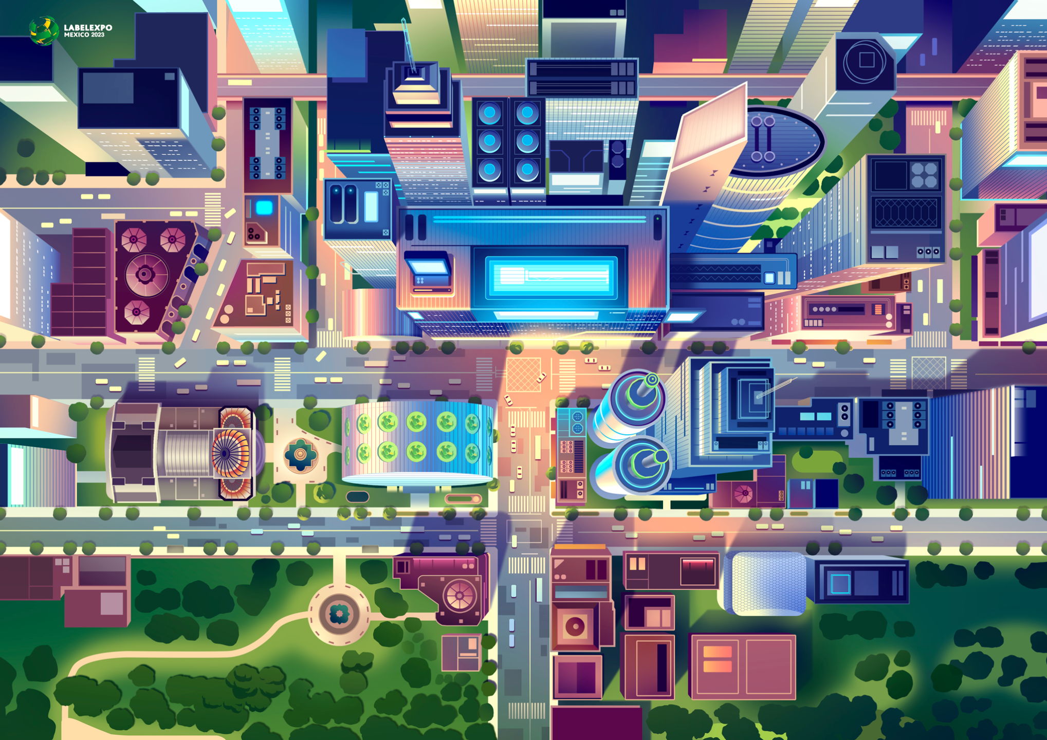 Label expo Mexico artdirection brand city event expo illustration label labelexpo light live mexico print