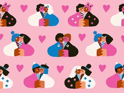 Happy Valentines Day! character colourful cute diversity fun illustration love pattern pattern design valentines day