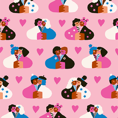 Happy Valentines Day! character colourful cute diversity fun illustration love pattern pattern design valentines day