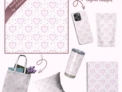 Cute Aesthetic Seamless Pattern clothes design digital digital download digital product fabric graphic design hand drawn illustration mugs notebook phone case png procreate seamless seamless pattern tumbler wallpaper