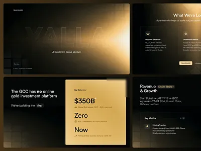 Yalla - Goldstorm Group branding gold investor deck pitchdeck presentation venture