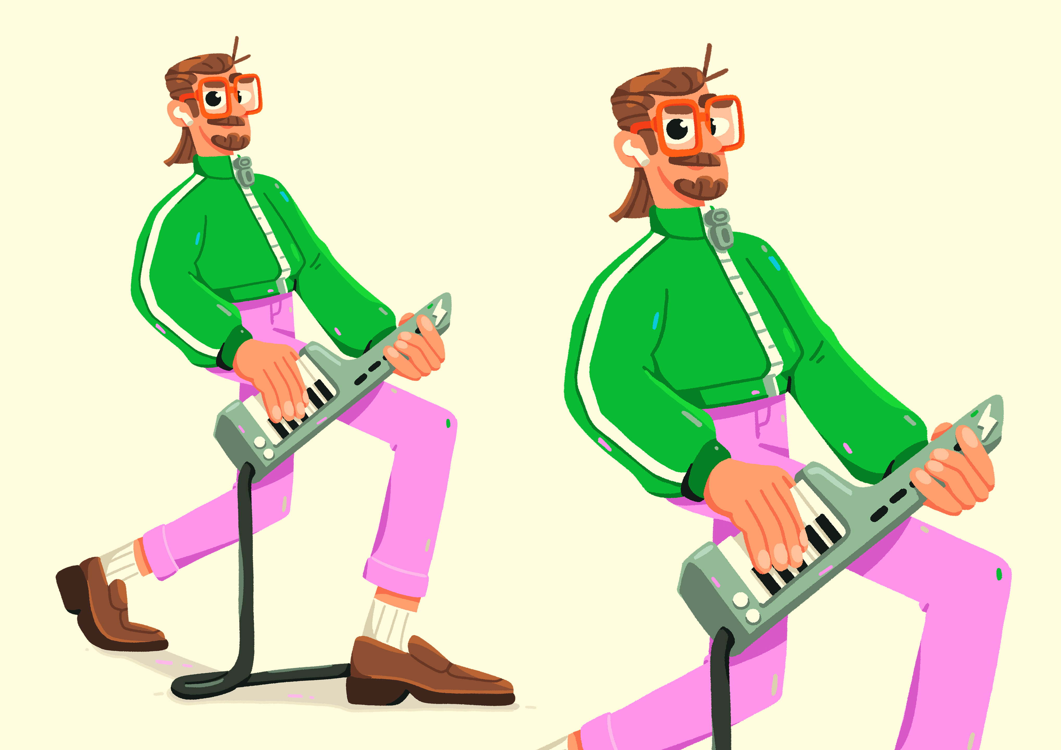 Keytar Jam 80s art character illustration jam keytar music synth