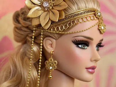 "Golden Bloom" | Ethereal Barbie Portrait 3d modeling 3d render adobe illustrator art character design concept art design design inspiration illustration