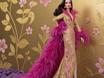 "Feathered Gala" | Opulent Fantasy Barbie 3d modeling 3d render adobe illustrator art blender character design concept art design design inspiration illustration