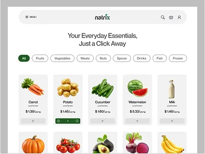 Grocery Product Page grocery grocery home page design grocery landing page grocery landing page design grocery shop page grocery shop page design grocery ui design grocery ux design landing page landing page design product page shop page shop page design ui design uiux web design