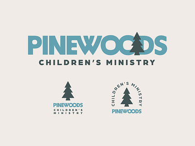 Pinewoods Children's Ministry branding children church design faith graphic design illustration illustrator logo ministry tree vector