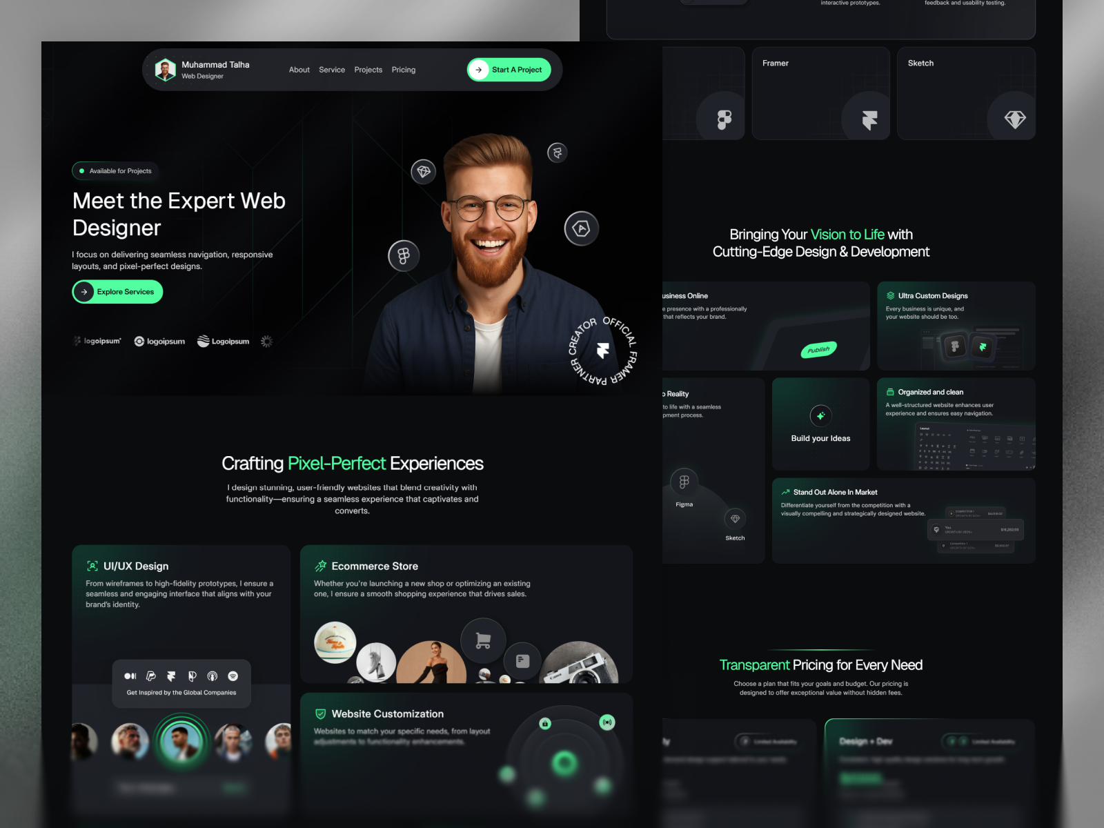 Boldex - Framer Personal Portfolio Template design framer framer component library framer development framer portfolio framer portfolio template framer portfolio website framer template framer templates framer website personal portfolio portfolio portfolio design portfolio website ui web design