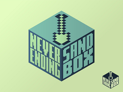 Neverending Sandbox blog branding design icon illustration minecraft typography