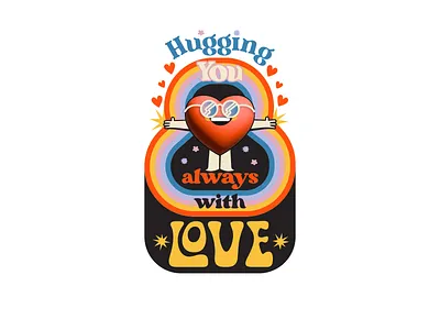 A Heartfelt Hug 2d adobe illustrator badge heart hugging illustration kids love