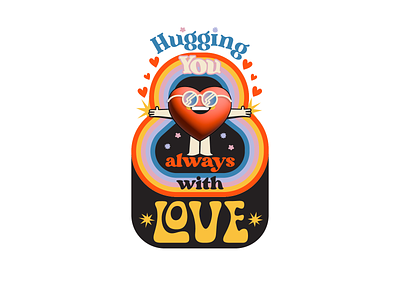 A Heartfelt Hug 2d adobe illustrator badge heart hugging illustration kids love