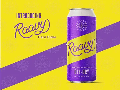 Raavy Hard Cider Packaging Design cider cider packaging lettering logo design packaging design script logo
