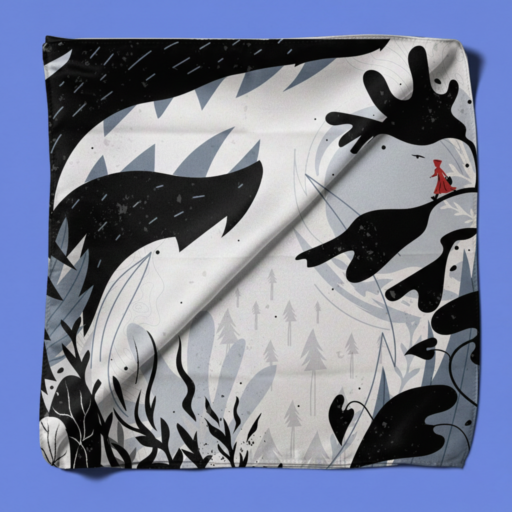 Illustration for silk scarf - Little red riding hood art branding children design graphic design hand drawn illustration logo scarf silk surface