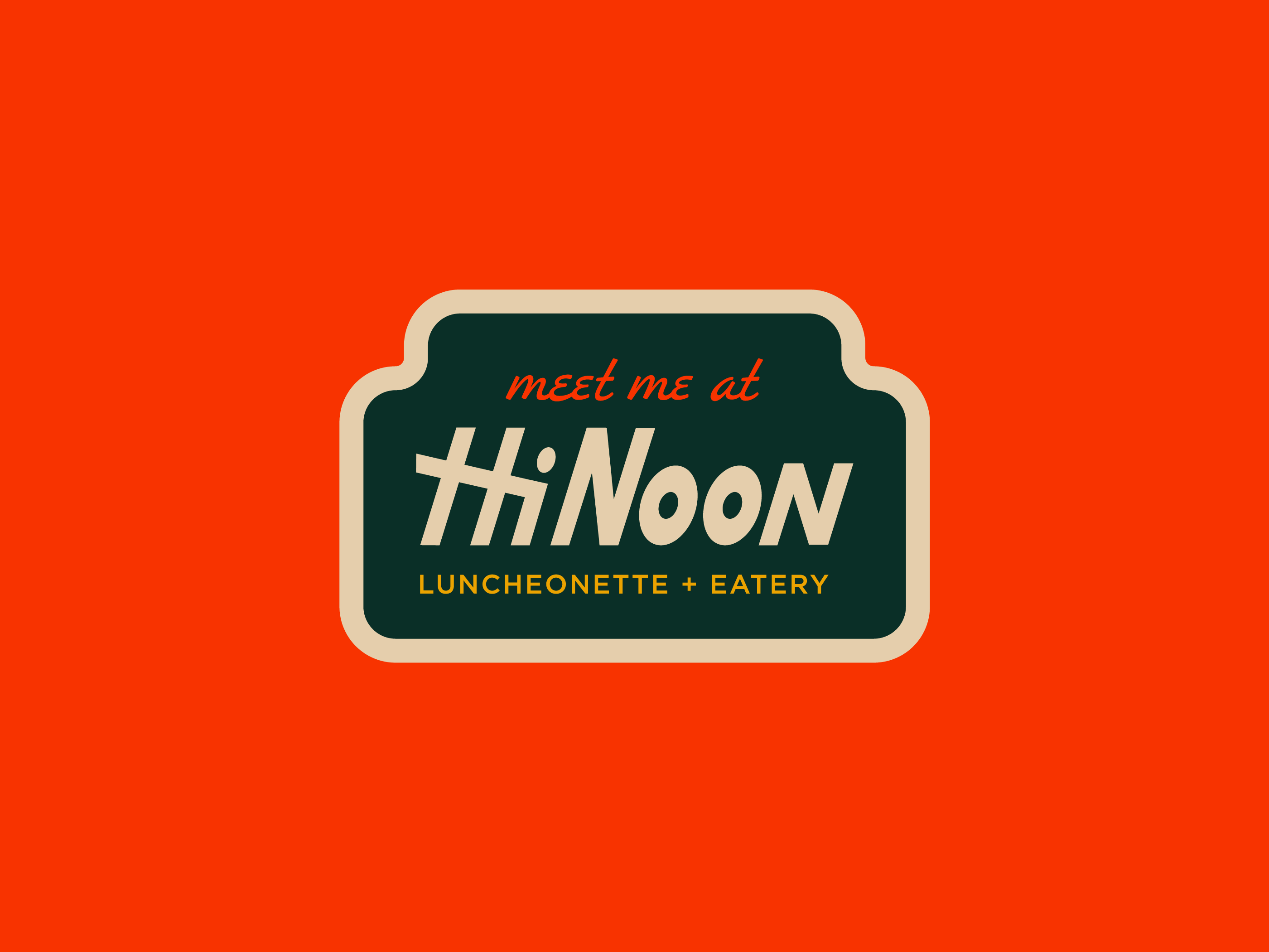 Example of HiNoon Badge - Diner + Eatery Brand Identity, Tertiary Logo