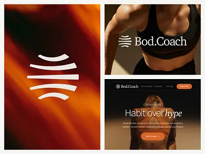 Bod.Coach Brand ID ai artificial intelligence coaching fitness gym lifestyle logomark nike nutrition peloton photography strength studio ui ux website wellness
