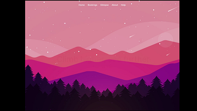 Landing Page with Parallax Effect illustrator motion graphics mountains parallax effect ui web design