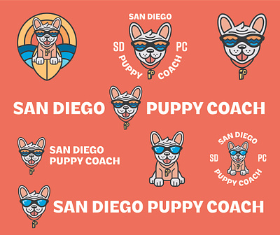 San Diego Puppy Coach Responsive Branding dog logo dog trainer logo logo design mascot logo puppy logo responsive branding