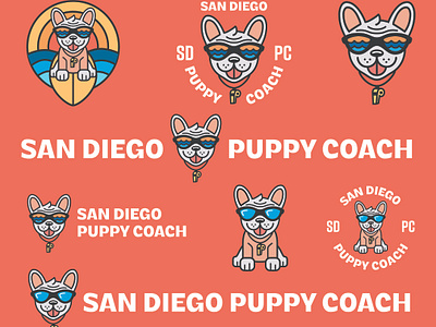 San Diego Puppy Coach Responsive Branding dog logo dog trainer logo logo design mascot logo puppy logo responsive branding