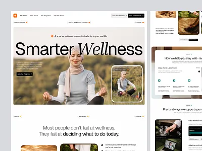 Wellness System Program Agency agency branding coaching design digital fitness framer health landing longevity marketing page pilates program system ui webflow website wellness