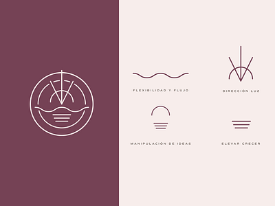 Mentor and consultant logo with intention branding circular dynamic geometrical graphic design icons japanese light light bulb line logo minimalist symbol