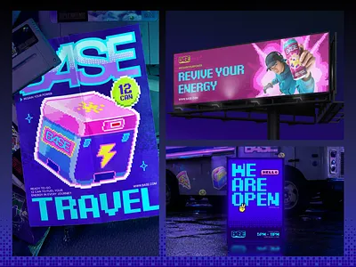 Base - Mockup Design brandidentity branding design digital printing energy drink fb flyer graphic design illustration logo logo design mockup pixel art poster signboard truck ui vector