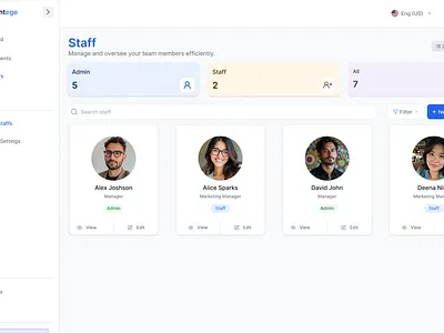 Staff Management UI admin adminflow adminpanel branding dark mode design illustration logo ui uiux