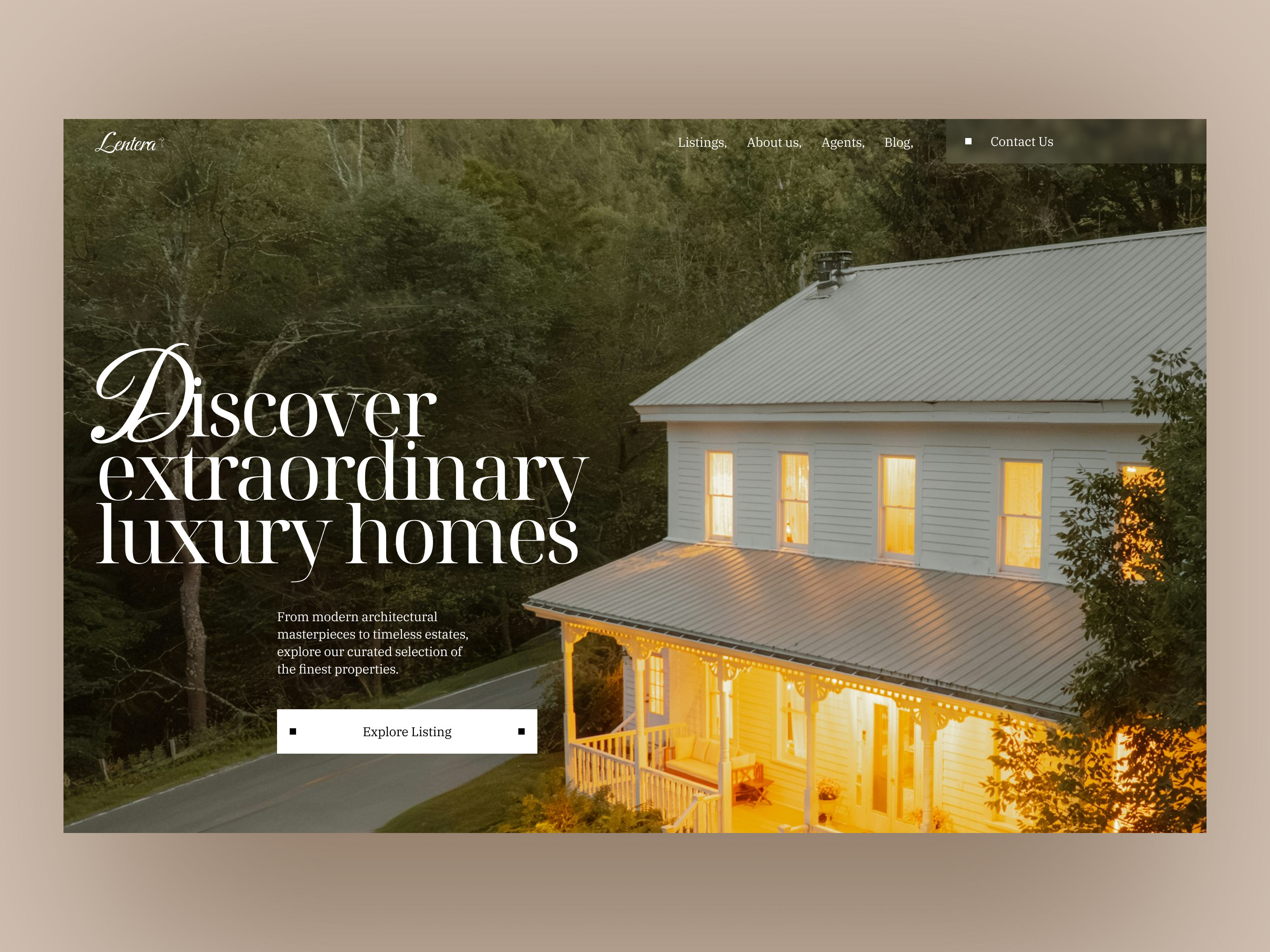 Lentera - Luxury Property Listings Landing Page by Risenlabs Designer ...