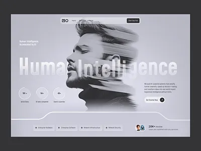 Modern AI Landing Page ai ai landing page ai website artificial intelligence design dribbble futuristic hero section landing page minimal design saas tech website ui design ux design web design website
