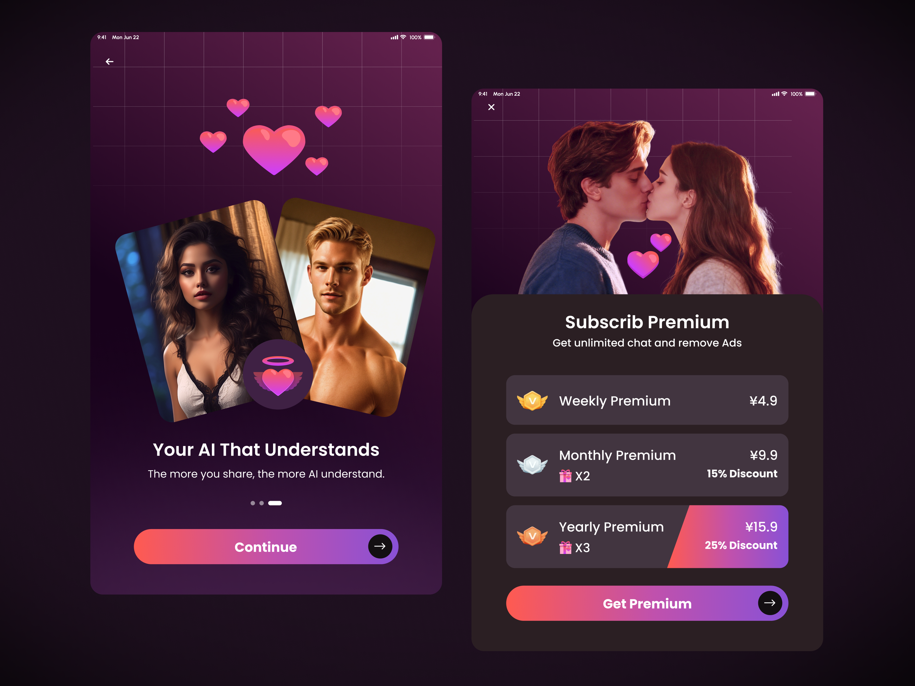 AI Soulmate APP app design logo ui ux