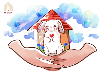 Bunny poster design illustration