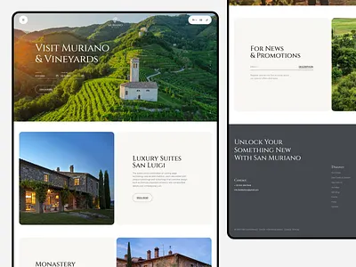 Luxury Resort & Vineyard Website booking hospitality hotel luxury resort travel ui ui design vineyard web design wine