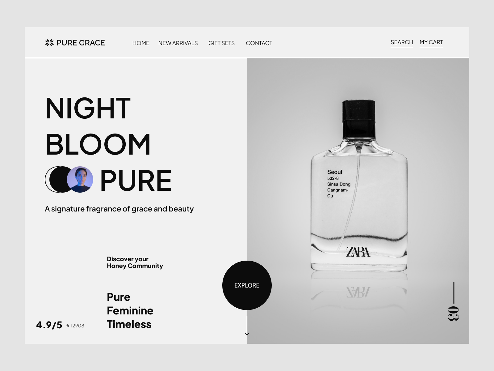 Perfume Website animation bloom website branding creative design landing page design luxury website minimal design minimal website modern design perfume perfume website ui user experience
