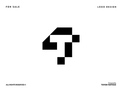 4T Logo Design // For Sale 4 logo 4t logo branding business logo concept crypto logo design fintech icon letter t logo logo logo design logo designer minimal logo modern logo pixel saas logo symbol timeless logo web3 logo