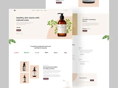 Skincare E-commerce Website UI beauty ecommerce landing page marketplace medicine minimal online store product skin care treatment typography ui design web design website