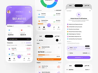 Paylix - Budget and Expense Tracker App app app design app ui budget expense tracker finance finance mobile app fintech goal management mobile app money tracker ui ux