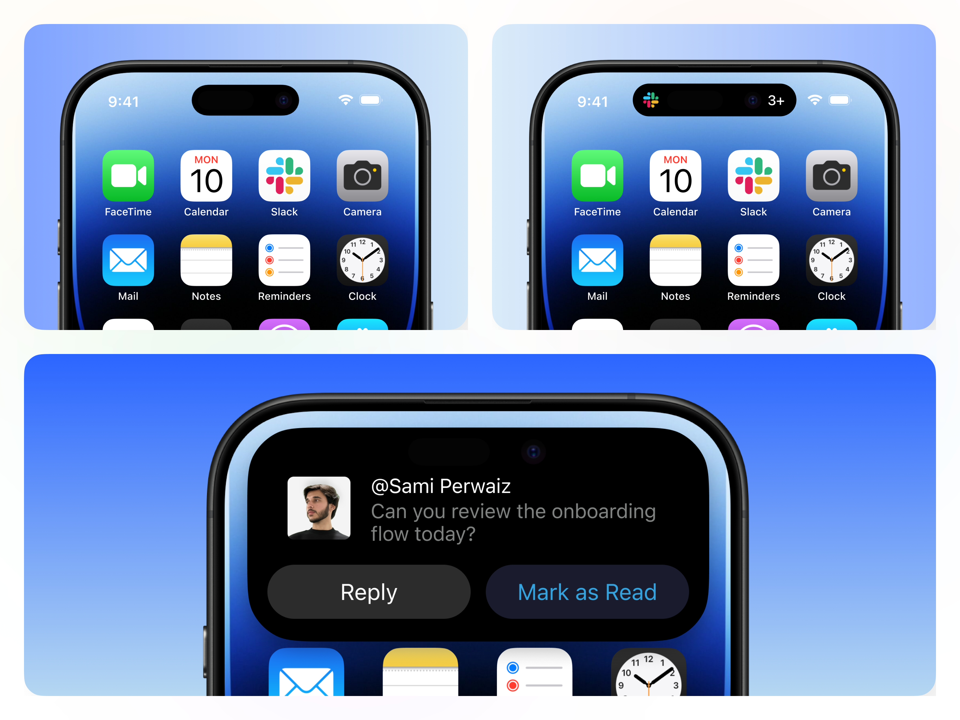 Designing for the Island dynamic island slack uiux