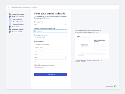 Form Guidance banking completion path create design system finance form form fields multistep progress indicator saas setup step text field uiux ux validation web web design wizard