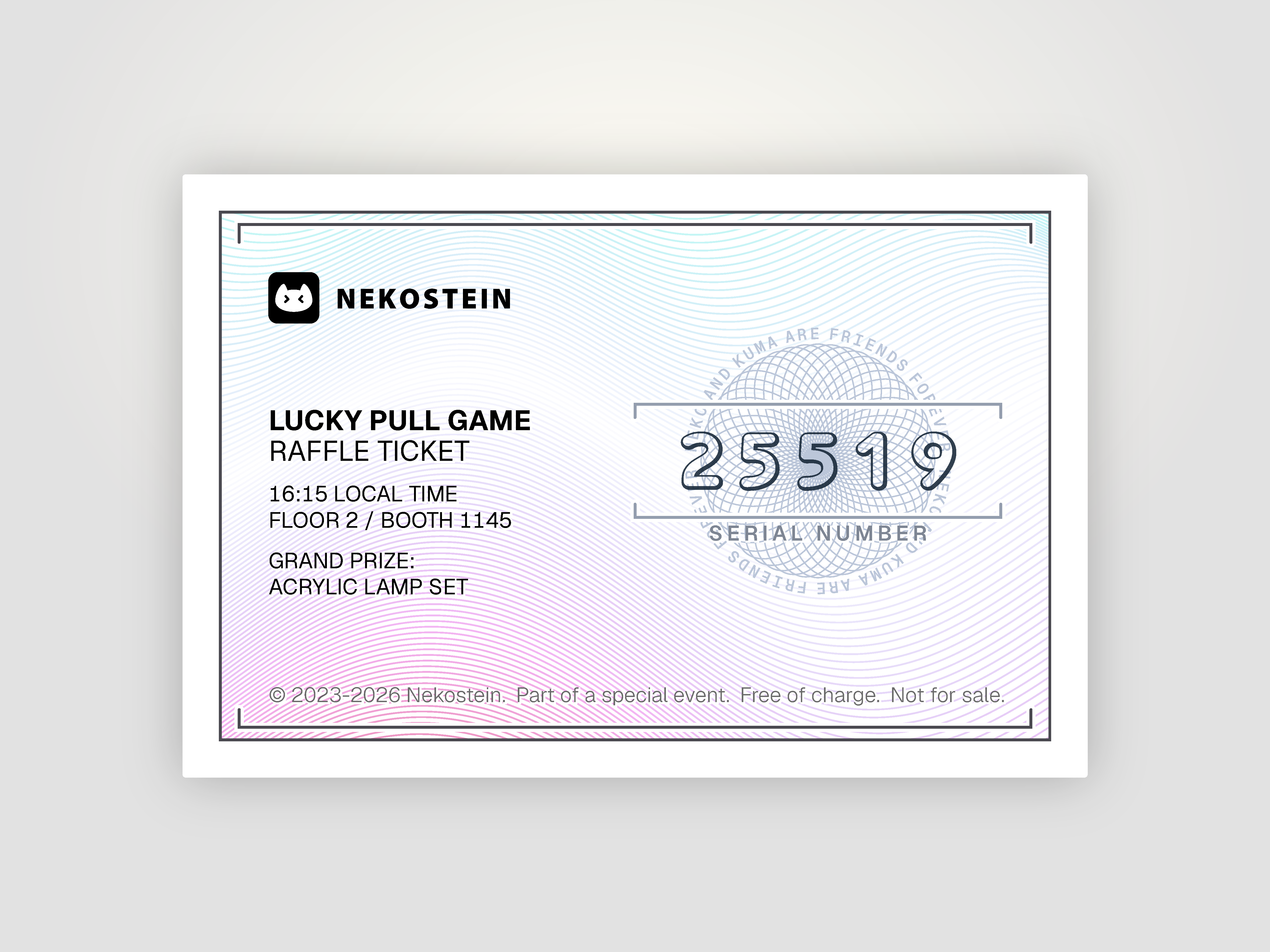 NAD#153 lottery math pattern raffle ticket