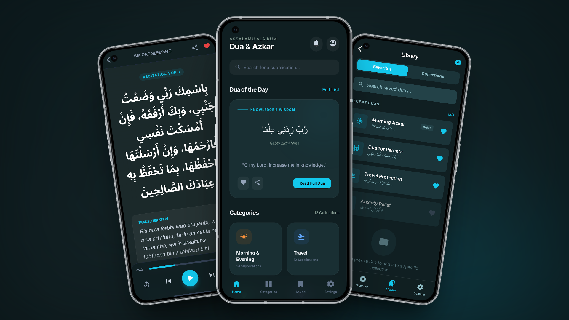 Dua App (Light/Dark) app azkar darklight theme dua dua azkar dua app ui wahed design