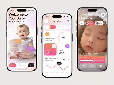 Baby Care Mobile App UI 3d app app design app designer baby care app baby growth baby tracker child app feeding app health app ios ios app design kids app mobile mobile app mobile app designer parenting app parenting experience ui ui design