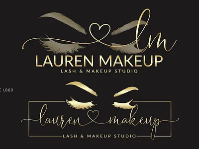 Lauren Makeup(Lash & Makeup Studio) 3d beauty logo cosmetics logo design eyelash logo graphic design logo logo design makeup artist signature logo